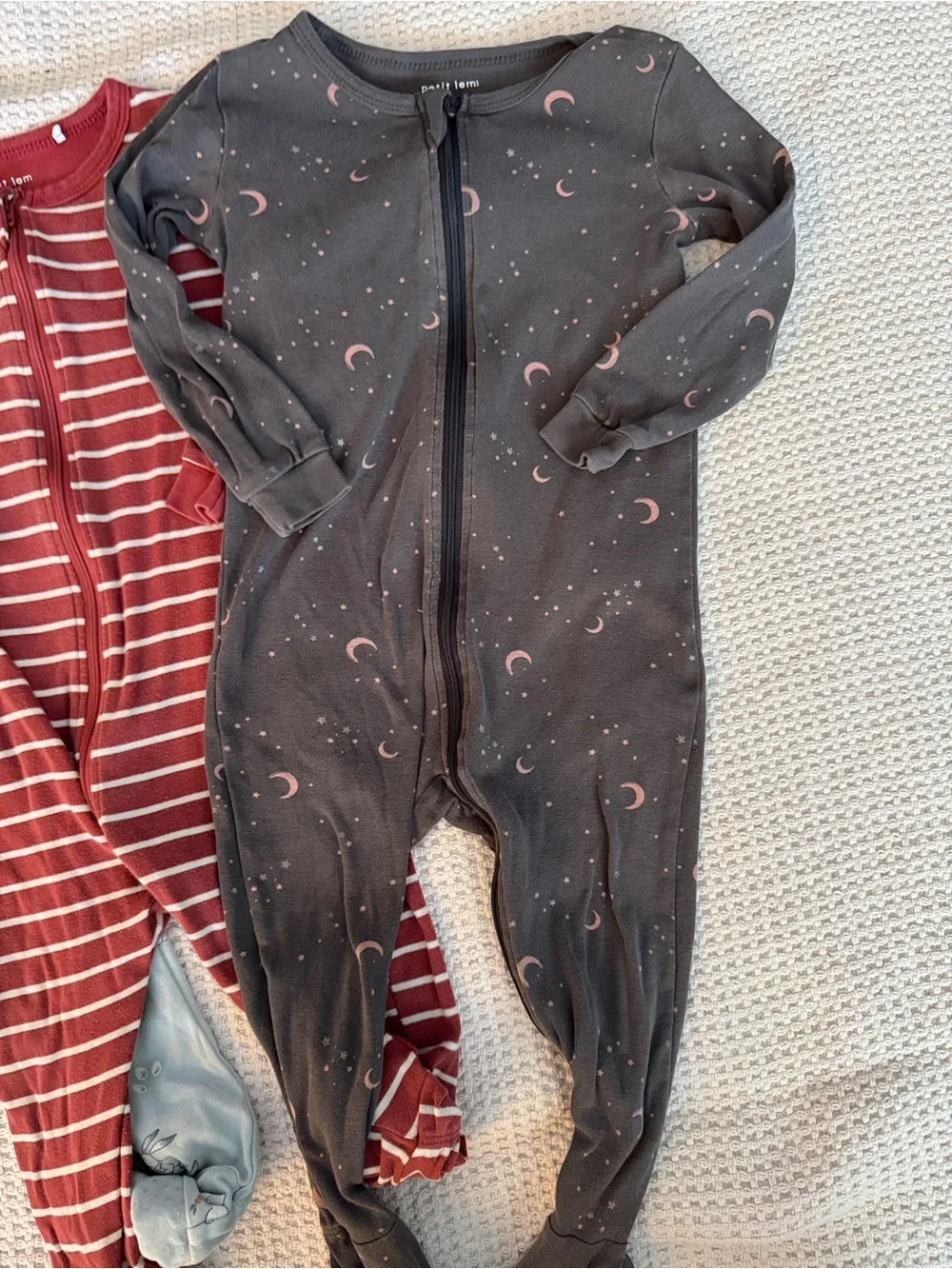 Bundle of 7 Petit Lem Zippered Footie Pajamas